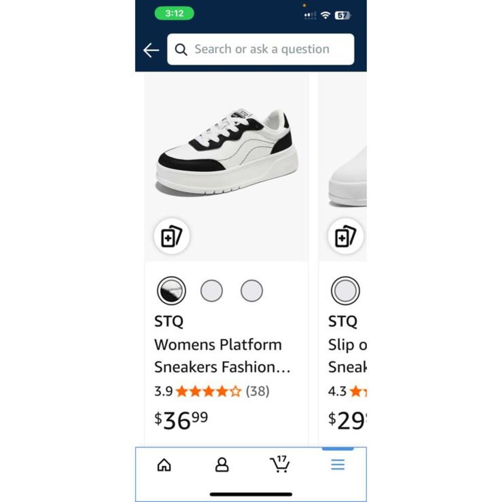 STQ Women's Platform Sneakers - Black & White